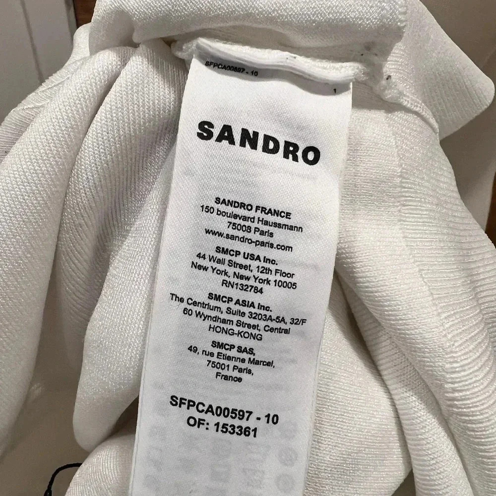 SANDRO | Reynold logo-embroidered zip-up hoodie | White | XL | NWT - Picture 9 of 9